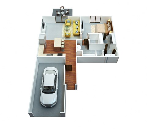 Floor plan for 1 bed, 1 bath, 818 sqft